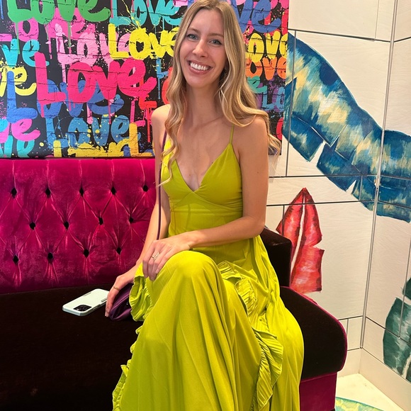 Green ASOS Maxi Cocktail Dress Gown - Picture 2 of 5